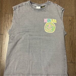 Zara Gray Tank Top with Neon Nirvana Logo size 11/12
